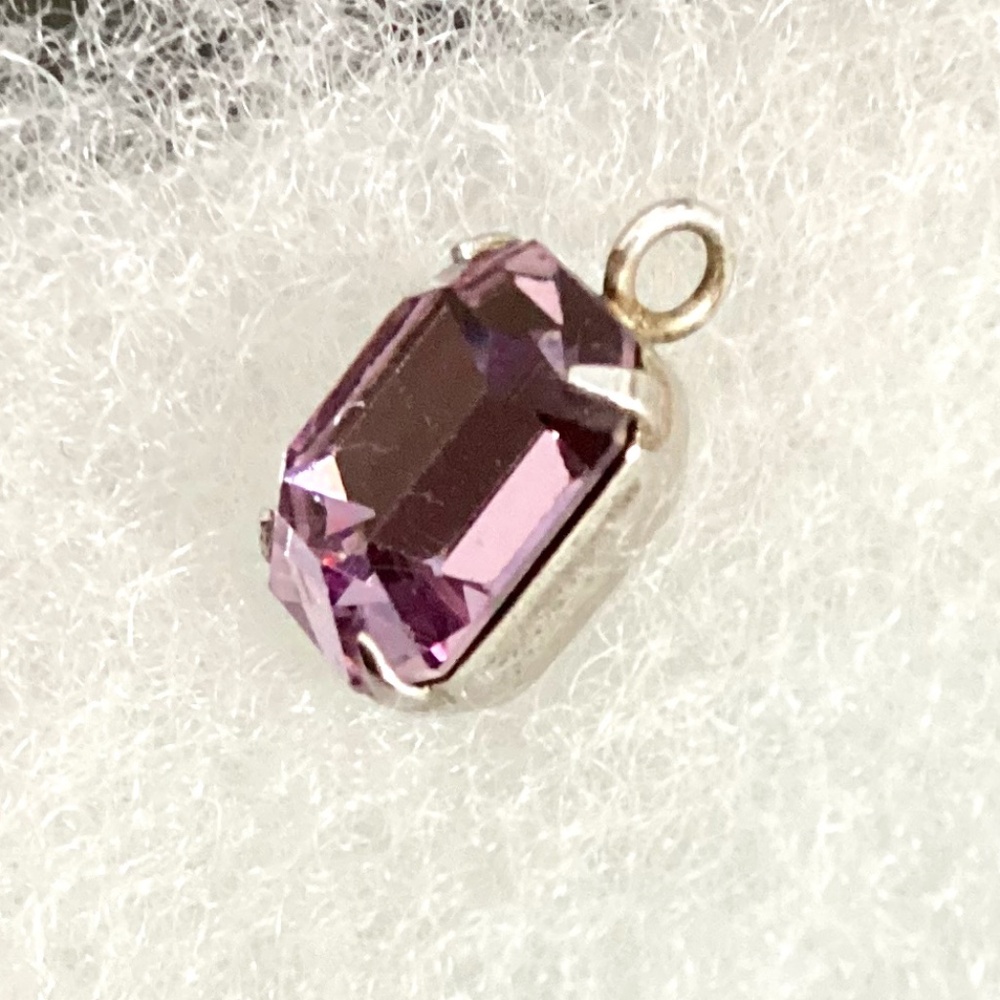 Vintage Pink Sterling and CZ pendant